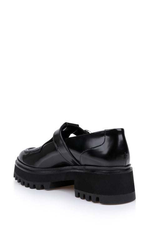 Clerae Matcha women's shoe in black leather, product view 2