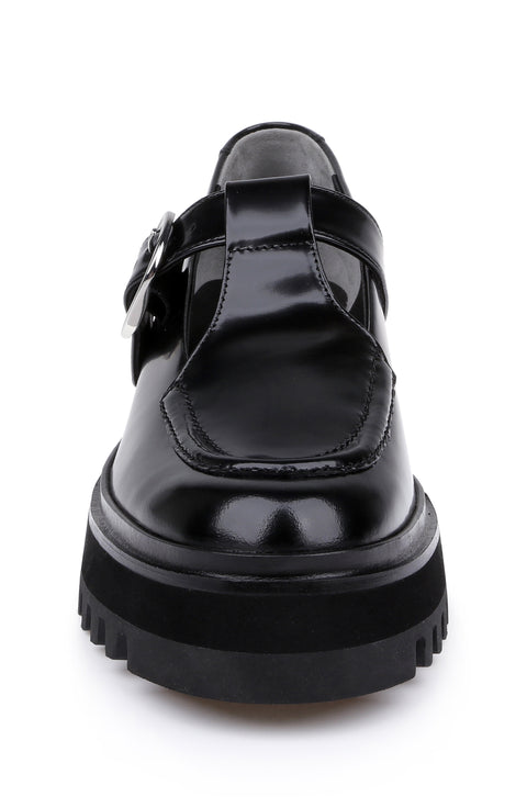 Clerae Matcha women's shoe in black leather, product view 4