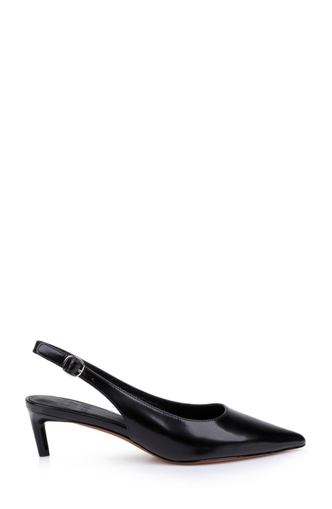 Clerae Shine women's shoe in black leather, product view 3