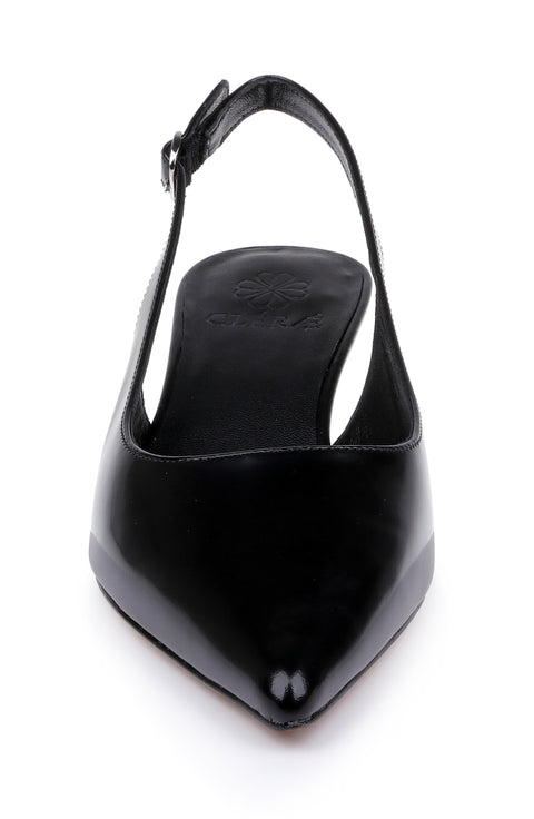 Clerae Shine women's shoe in black leather, product view 4